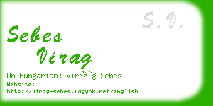 sebes virag business card